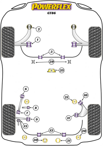 Powerflex Rear Subframe Rear Bush - Toyota GT86