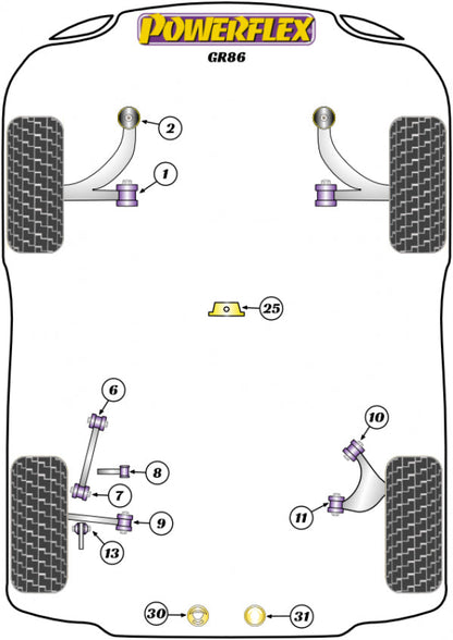 Powerflex Rear Diff Rear Left Mount Insert - Toyota GT86 and GR86