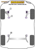 Bujes de montaje de viga trasera Powerflex - Volkswagen Polo Mk6 