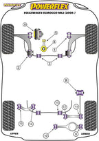 Silentblocs Powerflex de bras de suspension avant et arrière, anti-soulèvement et déport de chasse – Volkswagen Scirocco Mk3 
