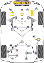 Buje de barra estabilizadora trasera Powerflex para chasis - Ford Focus ST y RS Mk2 