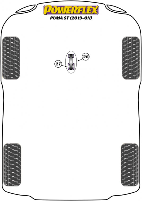 Powerflex Lower Torque Mount Large Bush Insert - Ford Puma ST